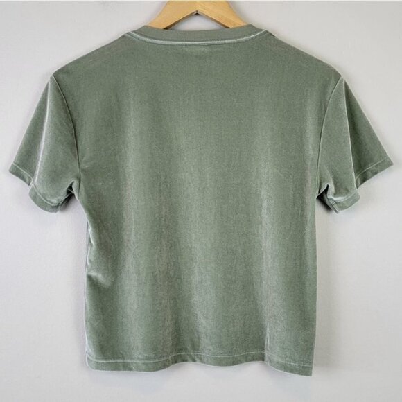 Pink victoria's secret velour short sleeve top green XS - Picture 3 of 8